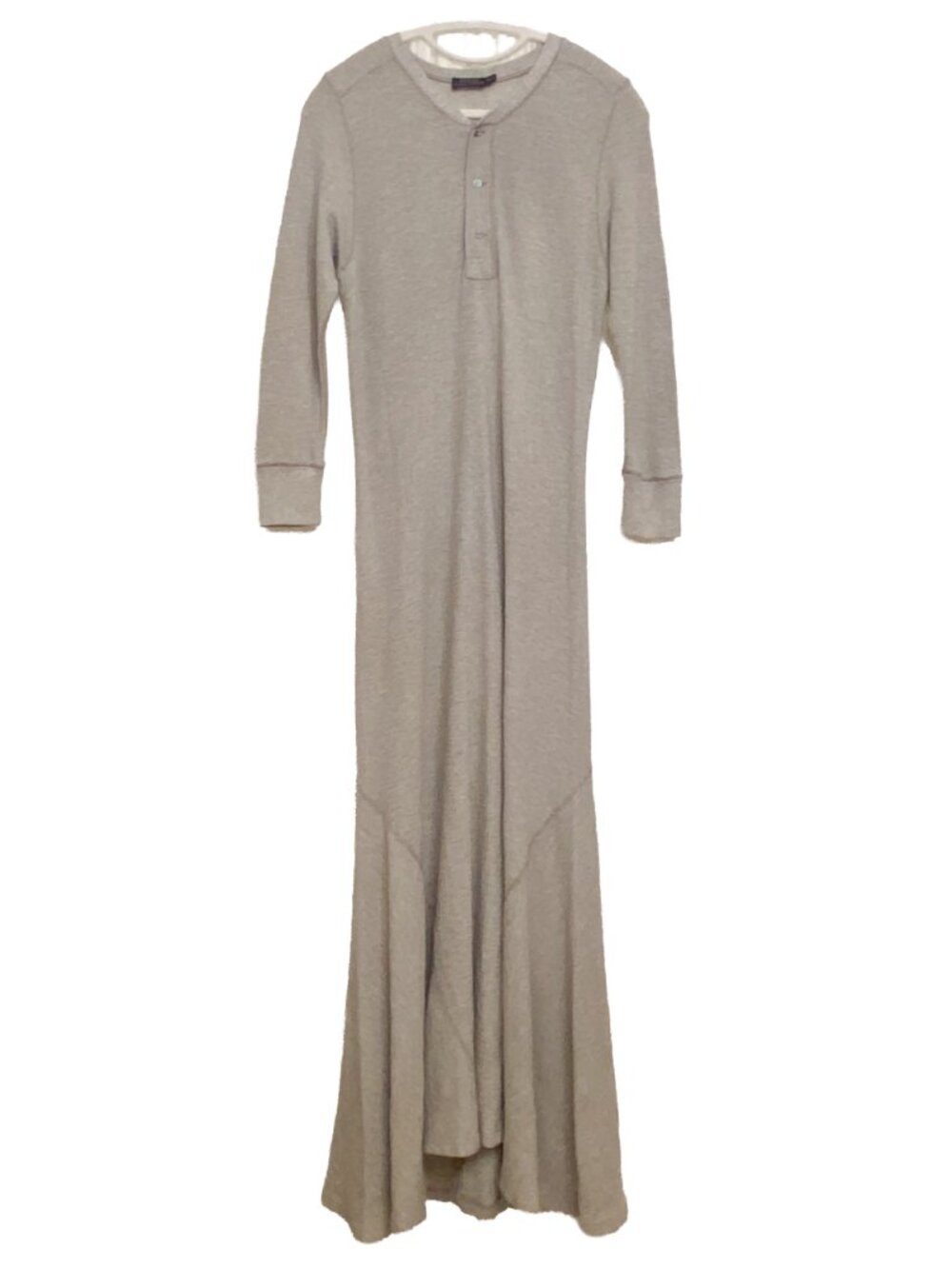 POLO by RALPH LAUREN Grey Long-Sleeve Henley Maxi Dress XL Blue Label Thermal